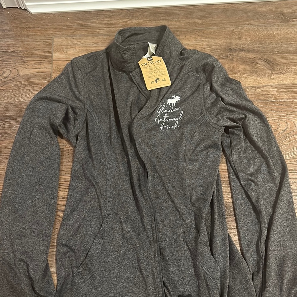 thin grey athletic jacket